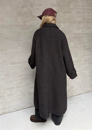 Magda coat Navy Houndstooth Boii Studios 
